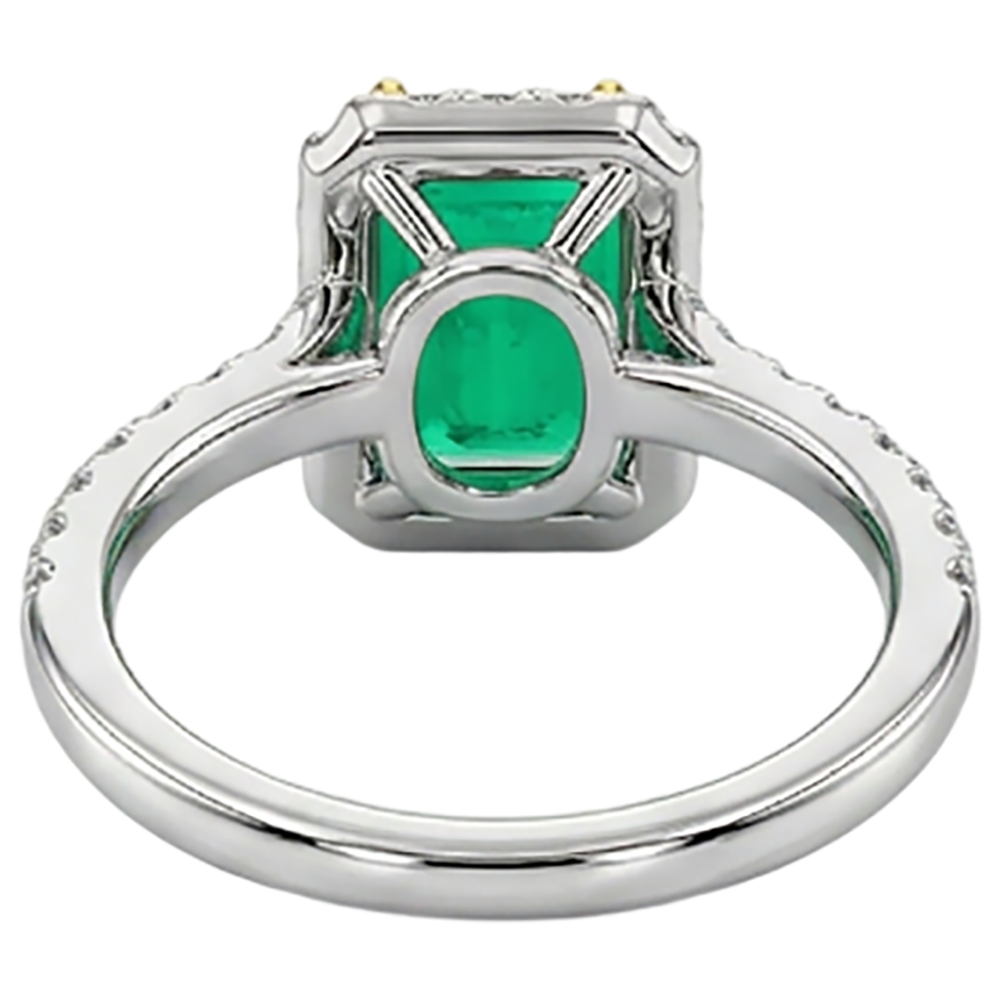 Echter Edler Smaragd Edelstein-Ring – Rückansicht