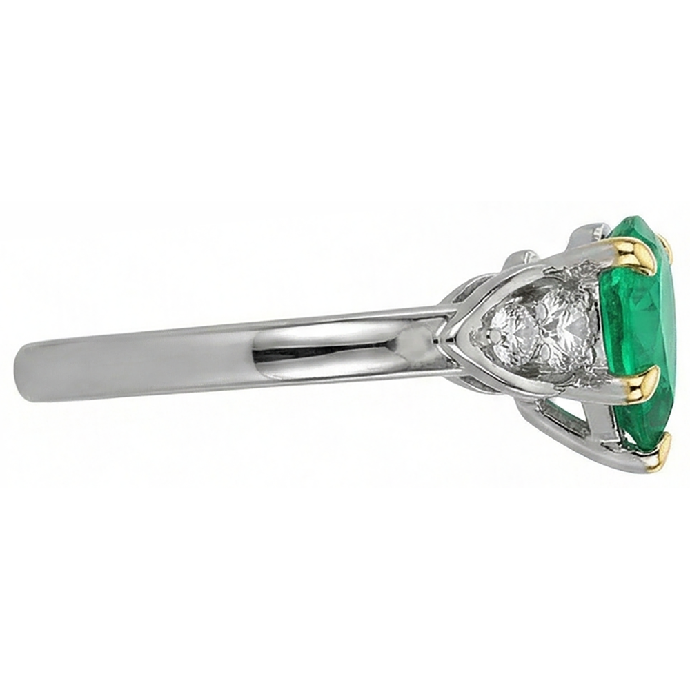 Handgemachter Farbstein-Ring 2 Karat – Draufsicht