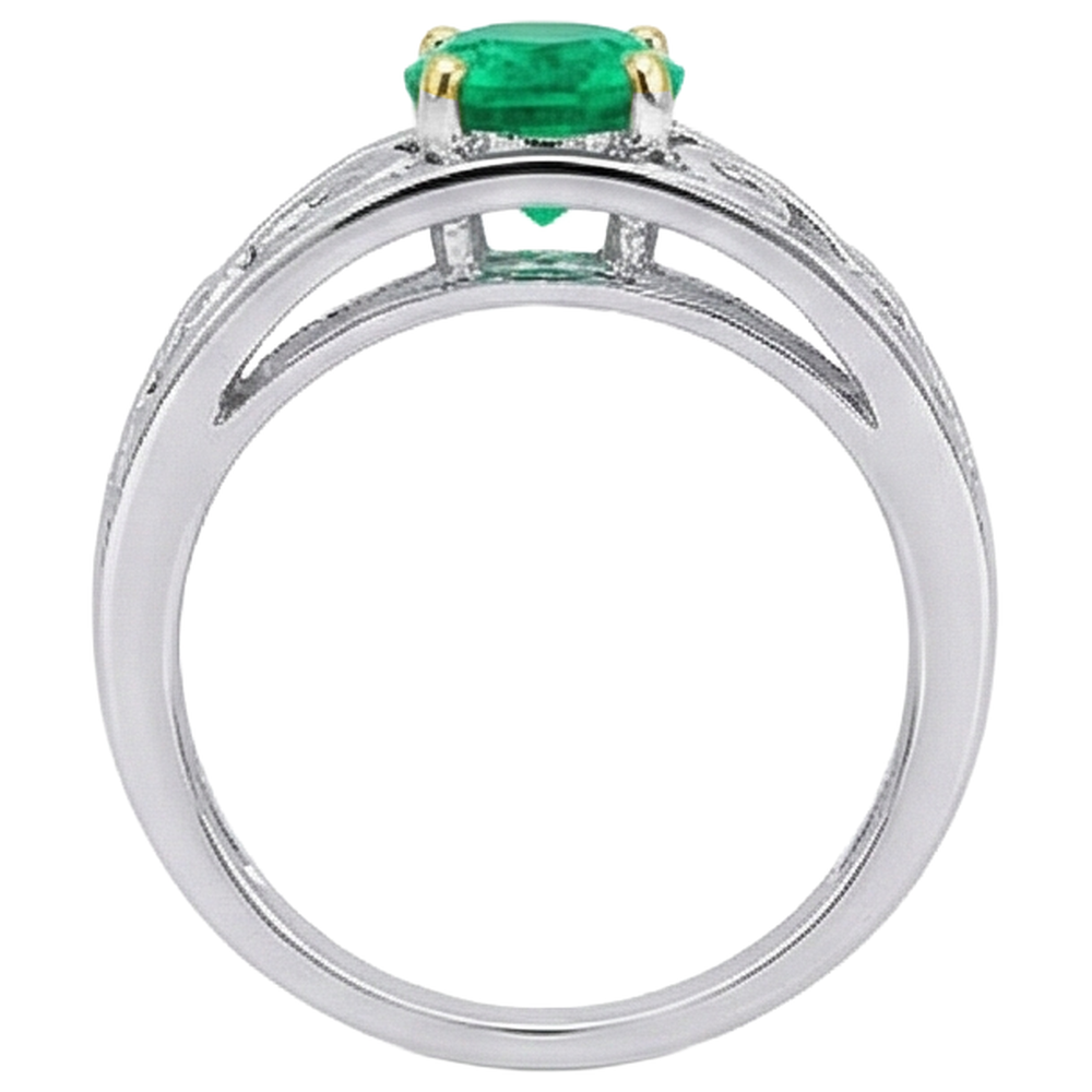 Luxuriöser Farbstein-Ring 2 Karat – Draufsicht