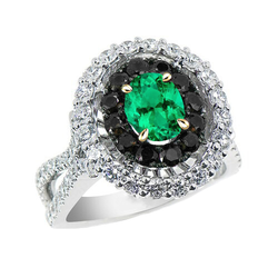 Handgefertigter Schmuckstein-Ring mit Schwarzer Diamant Edler