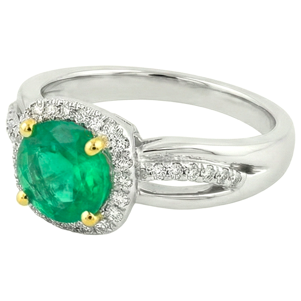 Luxuriöser Schmuckstein-Ring 2 Karat – Schrägansicht