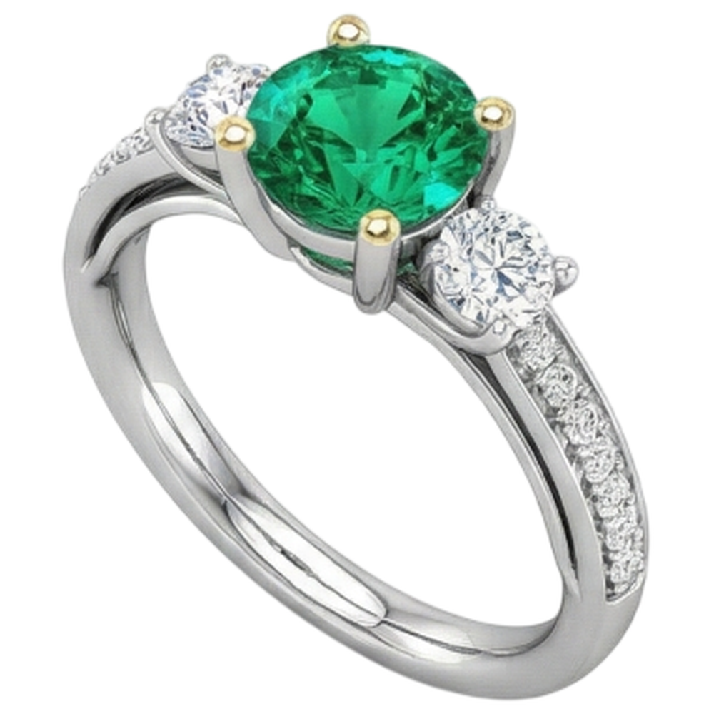 Funkelnder Schmuckstein-Ring 2 Karat – Schrägansicht