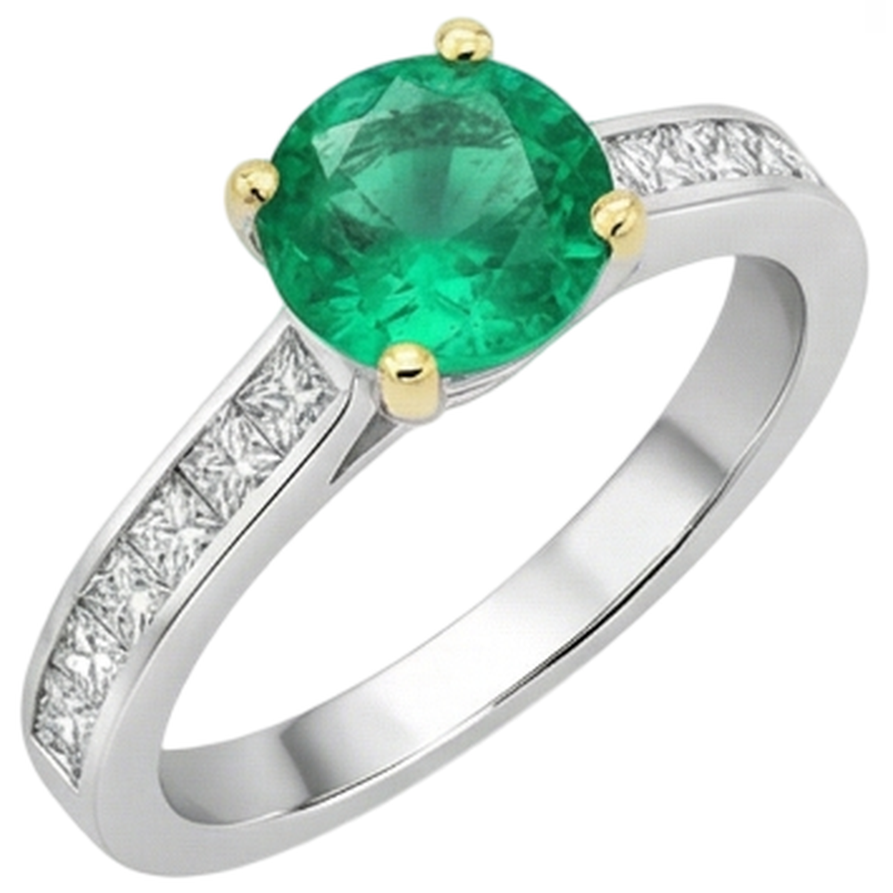 Kunstvoller Edler Smaragd Farbstein-Ring 2,50 Karat – Seitenansicht