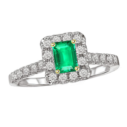 Smaragd GIA-Zertifiziert Edelstein-Ring 2 Karat in 14 Karat