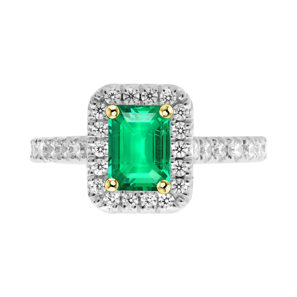 Kunstvoller Farbstein-Ring 2 Karat – Hauptansicht