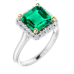 Kathedralen-Fassung Farbstein-Ring – Edler Smaragd 3,50 Karat