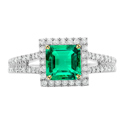Geteilte Schiene Schmuckstein-Ring – Edler Smaragd 3,50 Karat