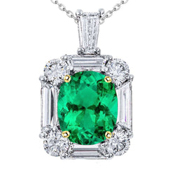 Zweifarbiges 14K Gold Edelstein-Anhänger mit Kolumbianischer