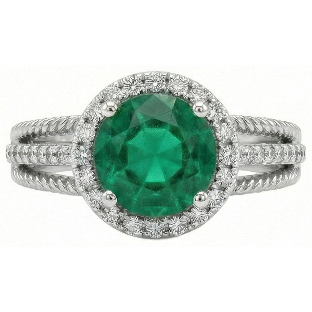 echter round diamant 3.60Karat ring Seitenansicht