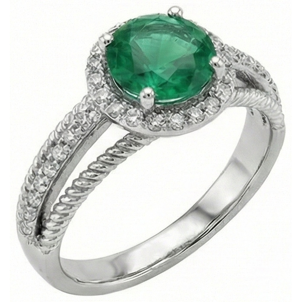 echter round diamant 3.60Karat ring Draufsicht