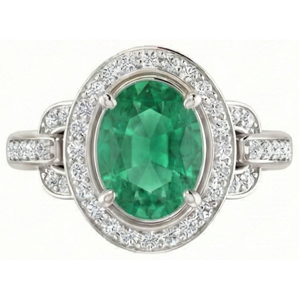 echter oval diamant 4.85Karat ring Seitenansicht