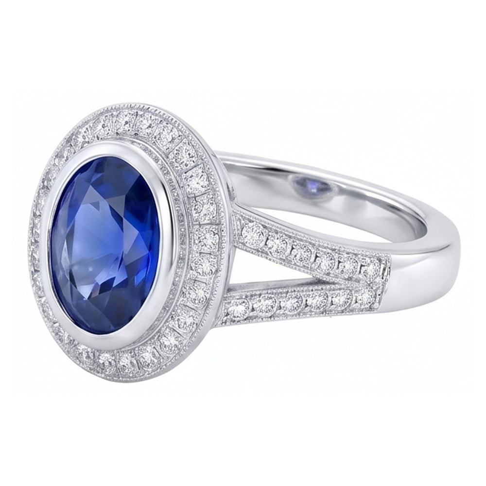 echter oval diamant 4.75Karat ring Detailansicht