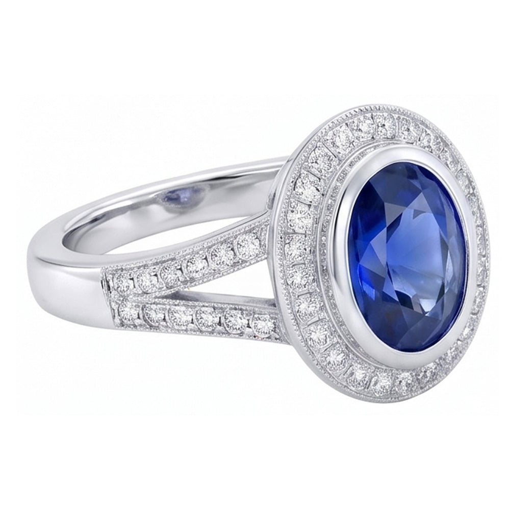 echter oval diamant 4.75Karat ring Draufsicht