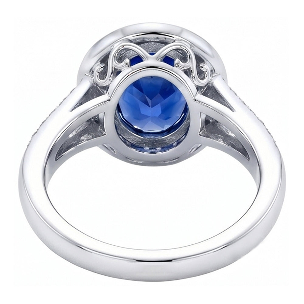echter oval diamant 4.75Karat ring Profilansicht