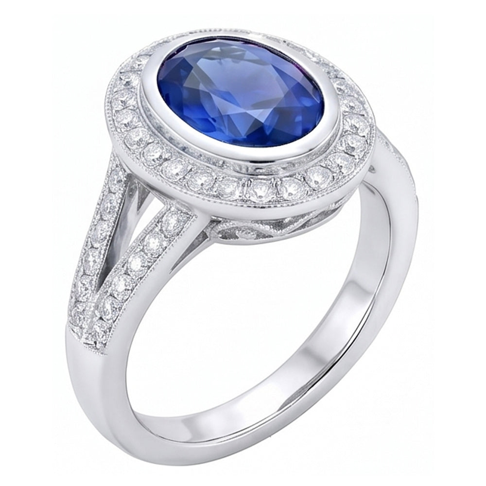 echter oval diamant 4.75Karat ring Vorderansicht