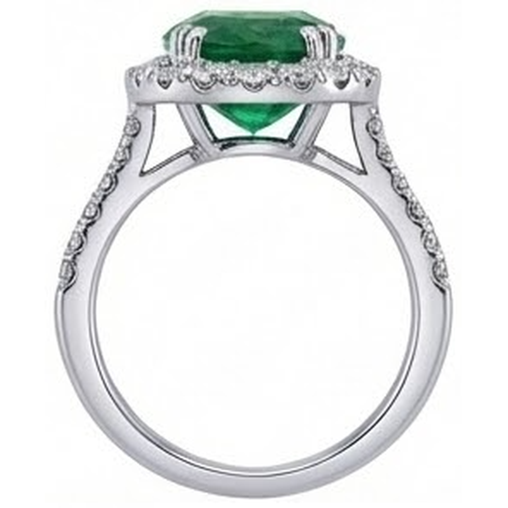 echter oval diamant 4.25Karat ring Profilansicht