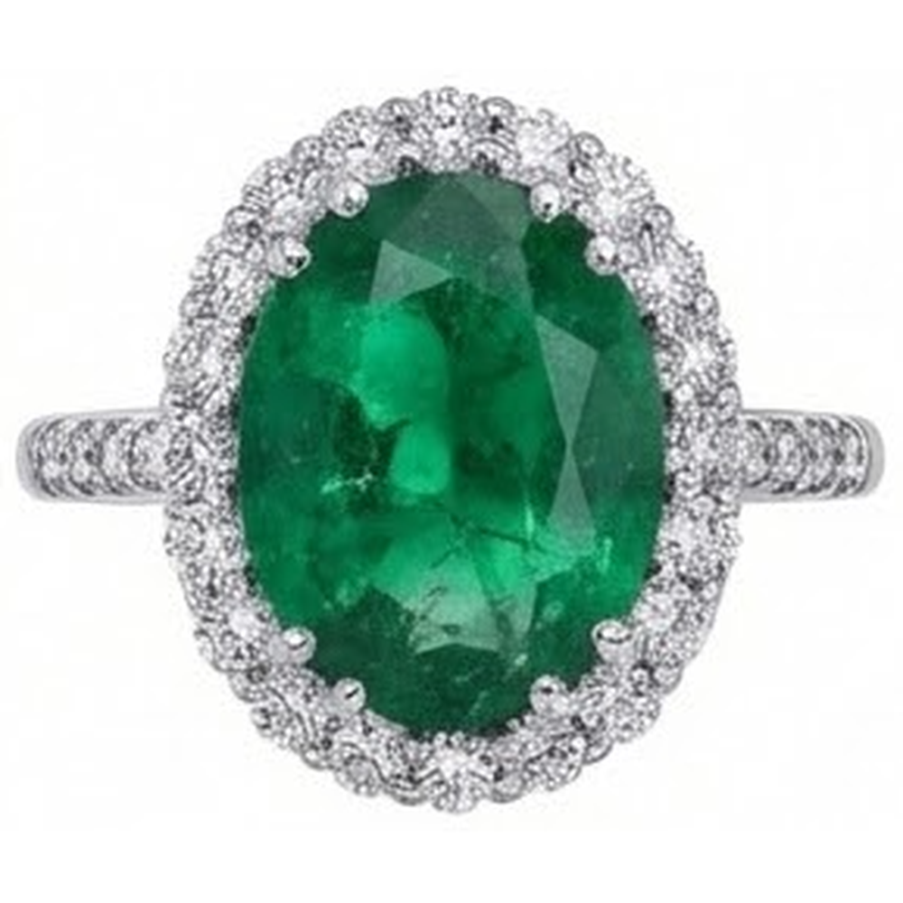 echter oval diamant 4.25Karat ring Seitenansicht