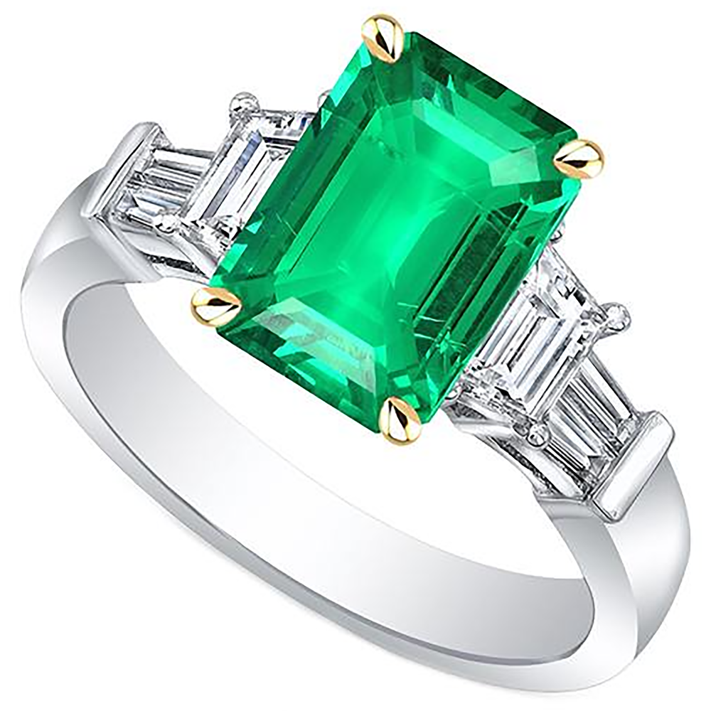 Großer Grüner Smaragd Edelstein Ring Natürlicher Erdgebauter Diamant Damen Schmuck
