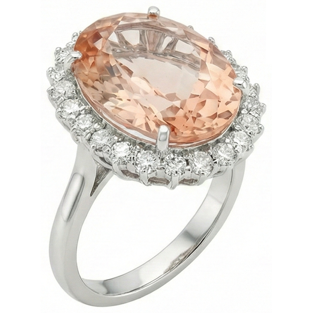 echter oval morganit 18.50Karat ring Seitenansicht