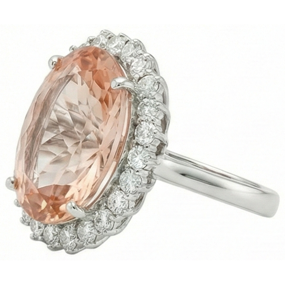 echter oval morganit 18.50Karat ring Detailansicht