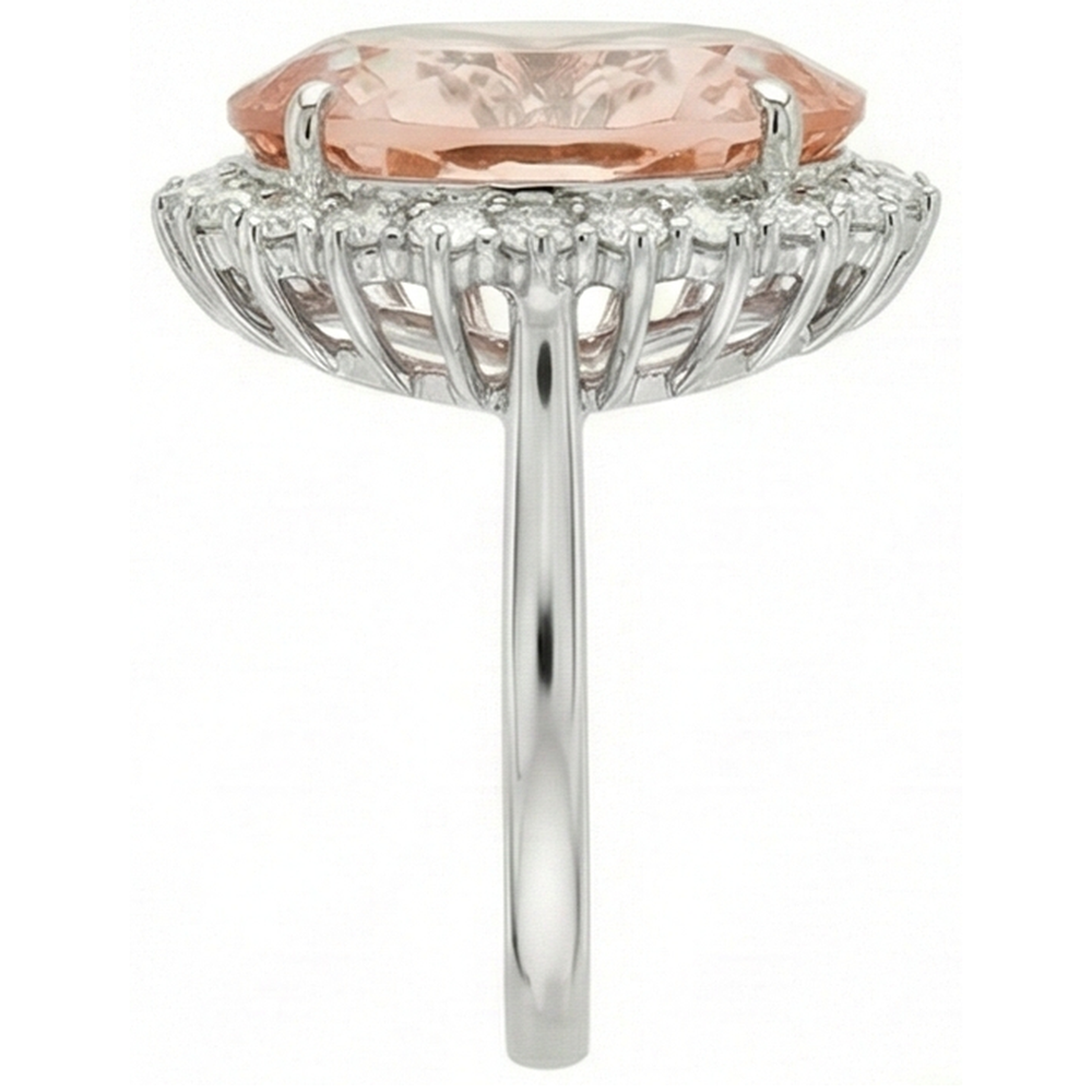echter oval morganit 18.50Karat ring Profilansicht