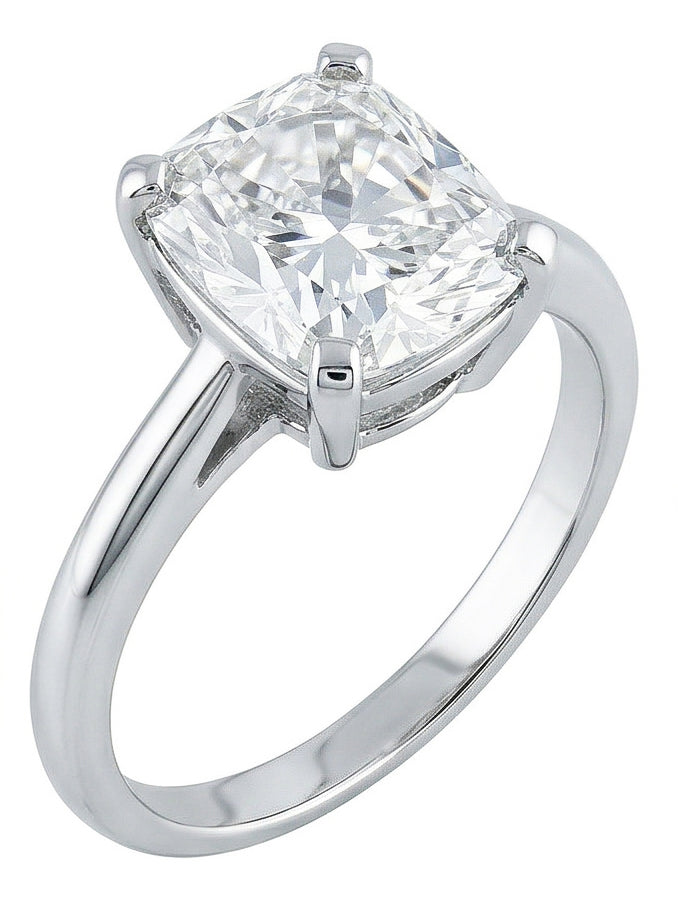 echter cushion diamant 3Karat ring Detailansicht