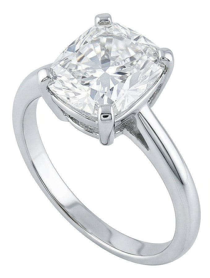 echter cushion diamant 3Karat ring Draufsicht
