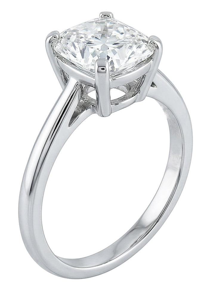 echter cushion diamant 3Karat ring Profilansicht