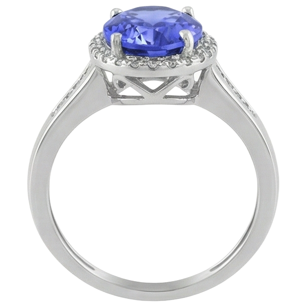 echter oval diamant 5.75Karat ring Profilansicht