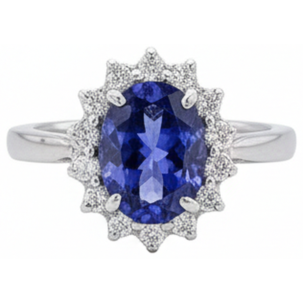 echter oval tansanit 1.95Karat ring Seitenansicht