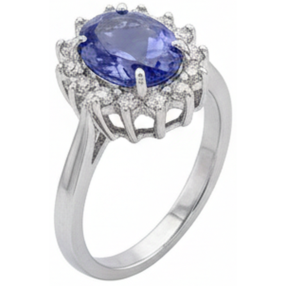 echter oval tansanit 1.95Karat ring Detailansicht