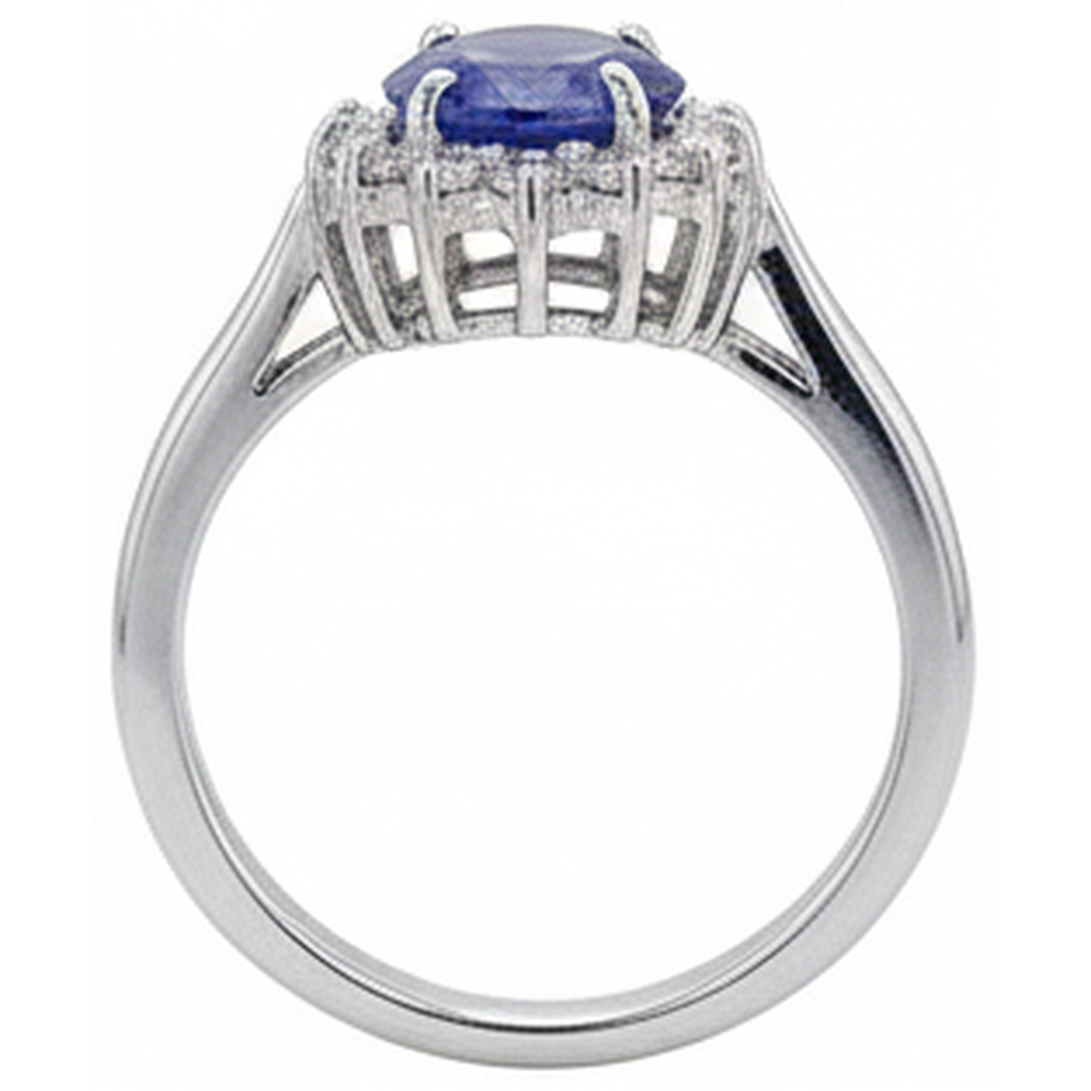 echter oval tansanit 1.95Karat ring Profilansicht