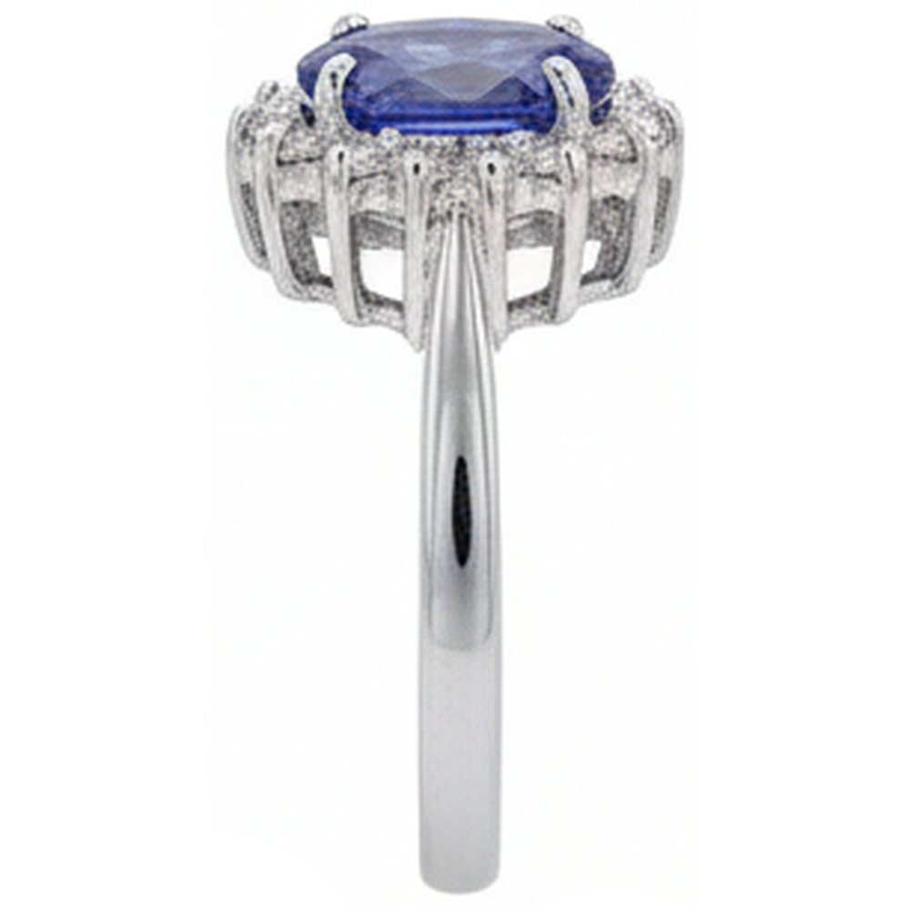 echter oval tansanit 1.95Karat ring auf Weiß