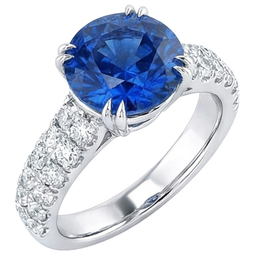 echter round diamant 6Karat ring Seitenansicht