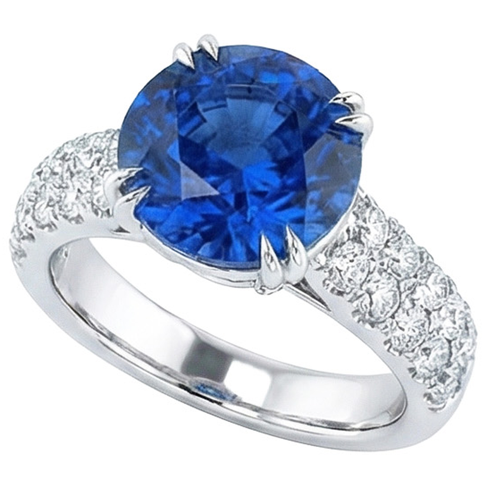 echter round diamant 6Karat ring Draufsicht