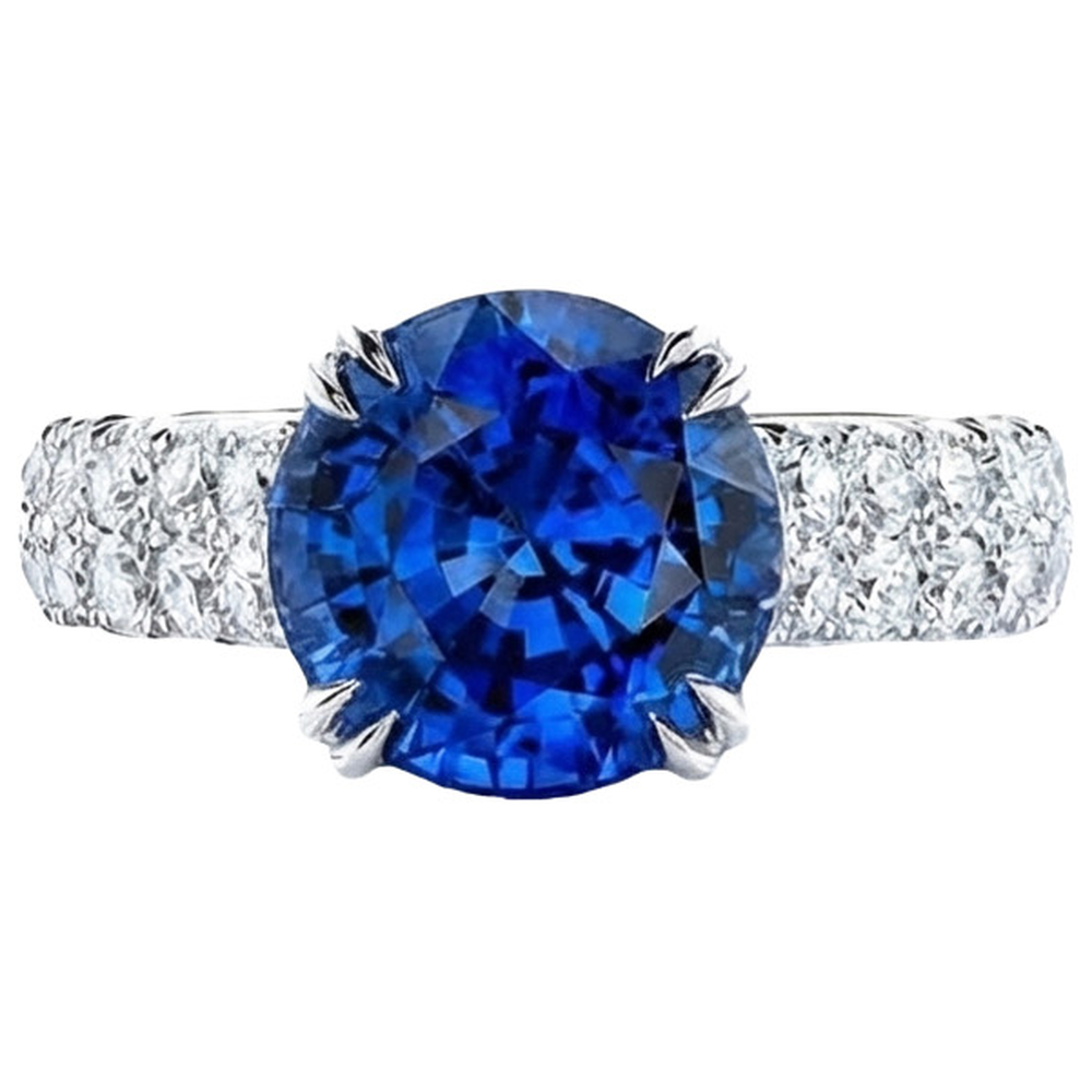 echter round diamant 6Karat ring Detailansicht