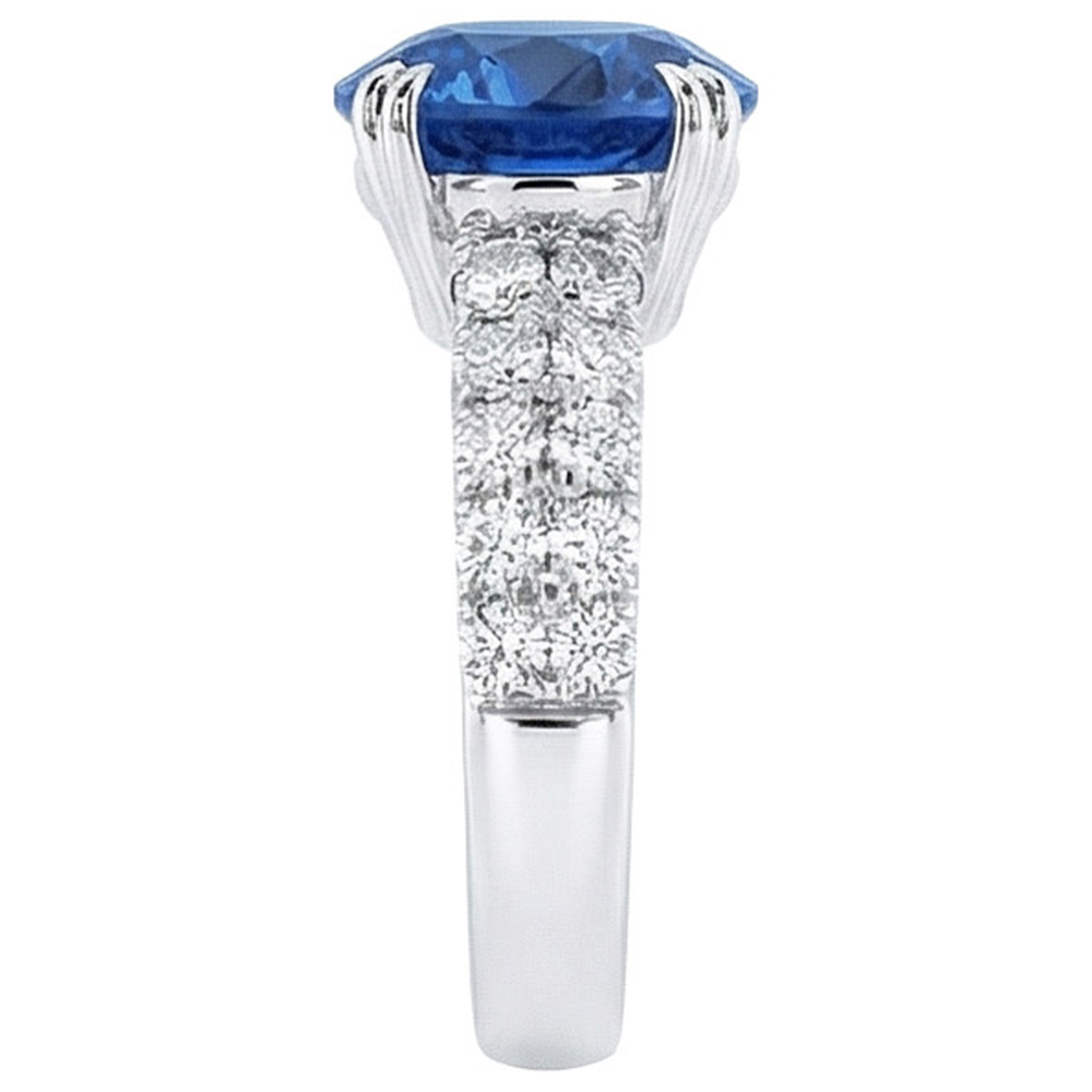 echter round diamant 6Karat ring Profilansicht
