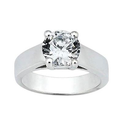 Großer Natürliche Diamant-Solitärring 3 Ct. Weißgold 14K Schmuck