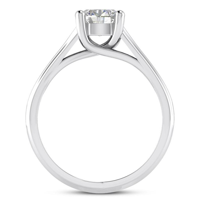 Großer Natürliche Diamant-Solitärring 3 Ct. Weißgold 14K Schmuck