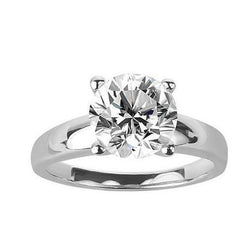 Großer Runder Solitär-Natürliche Diamant-Verlobungsring Mit 3 Karat Brillantschliff