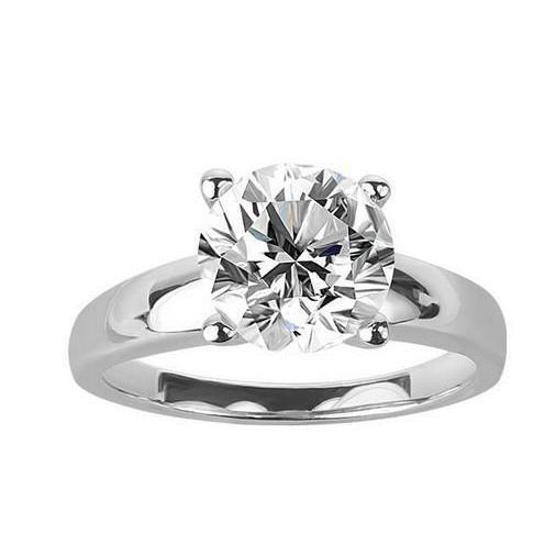 Großer Runder Solitär-Natürliche Diamant-Verlobungsring Mit 3 Karat Brillantschliff