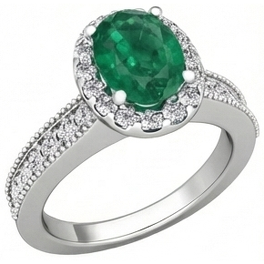 echter oval diamant 4.75Karat ring Draufsicht