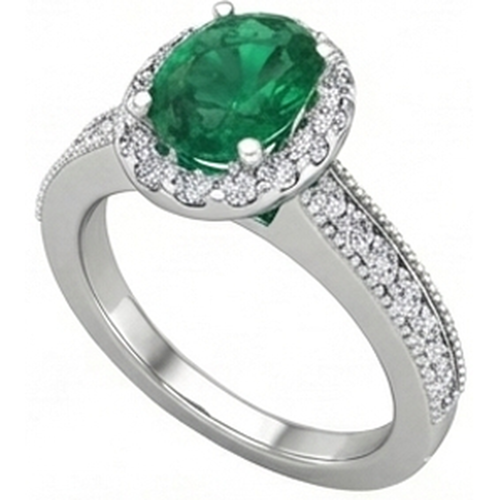 echter oval diamant 4.75Karat ring Profilansicht