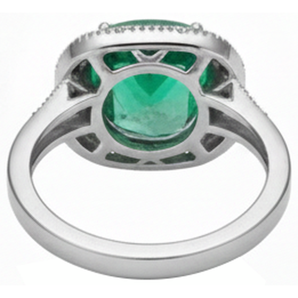 echter round smaragd 6.5Karat ring auf Weiß