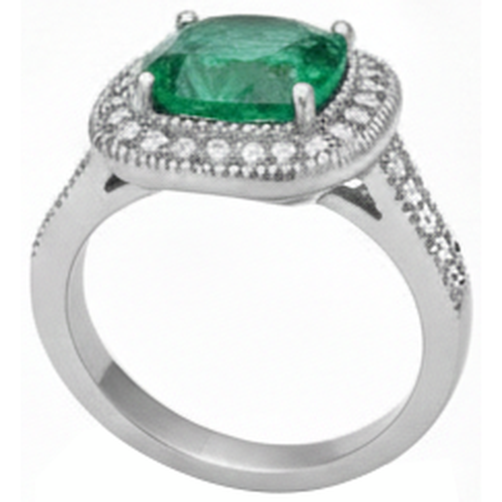 echter round smaragd 6.5Karat ring Profilansicht