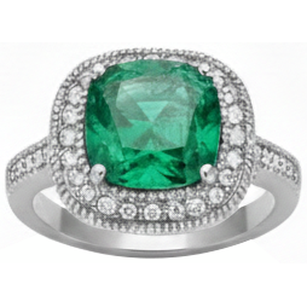 echter round smaragd 6.5Karat ring Detailansicht