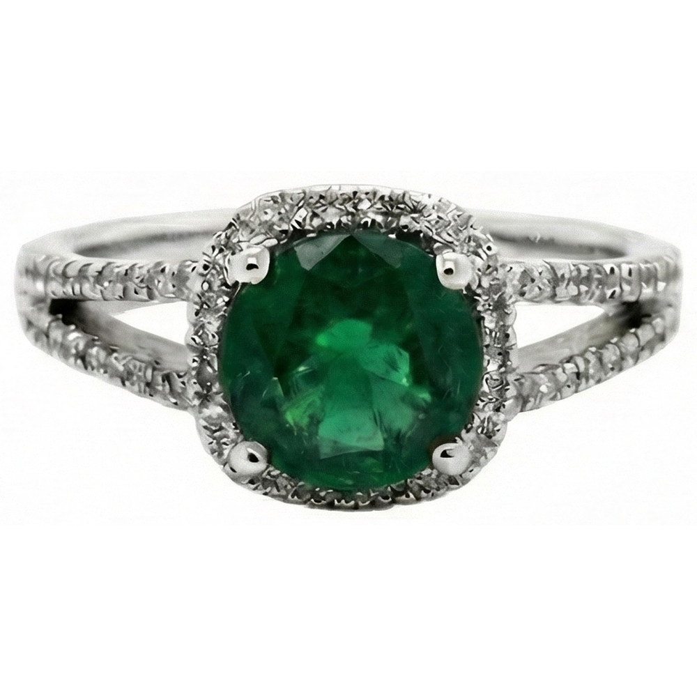 echter round smaragd 6.55Karat ring Seitenansicht