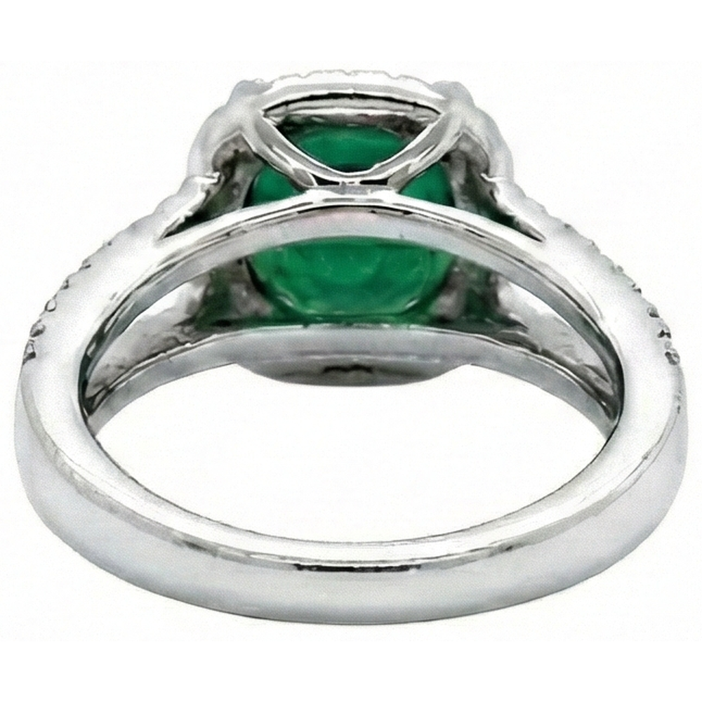 echter round smaragd 6.55Karat ring Profilansicht