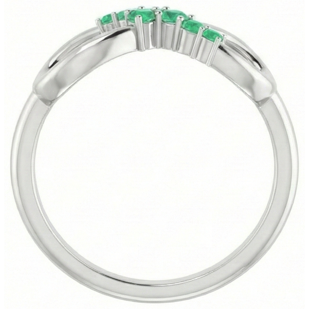 Grüner Smaragd Ring Infinity Style 1 Karat Weißgold 14K Schmuck