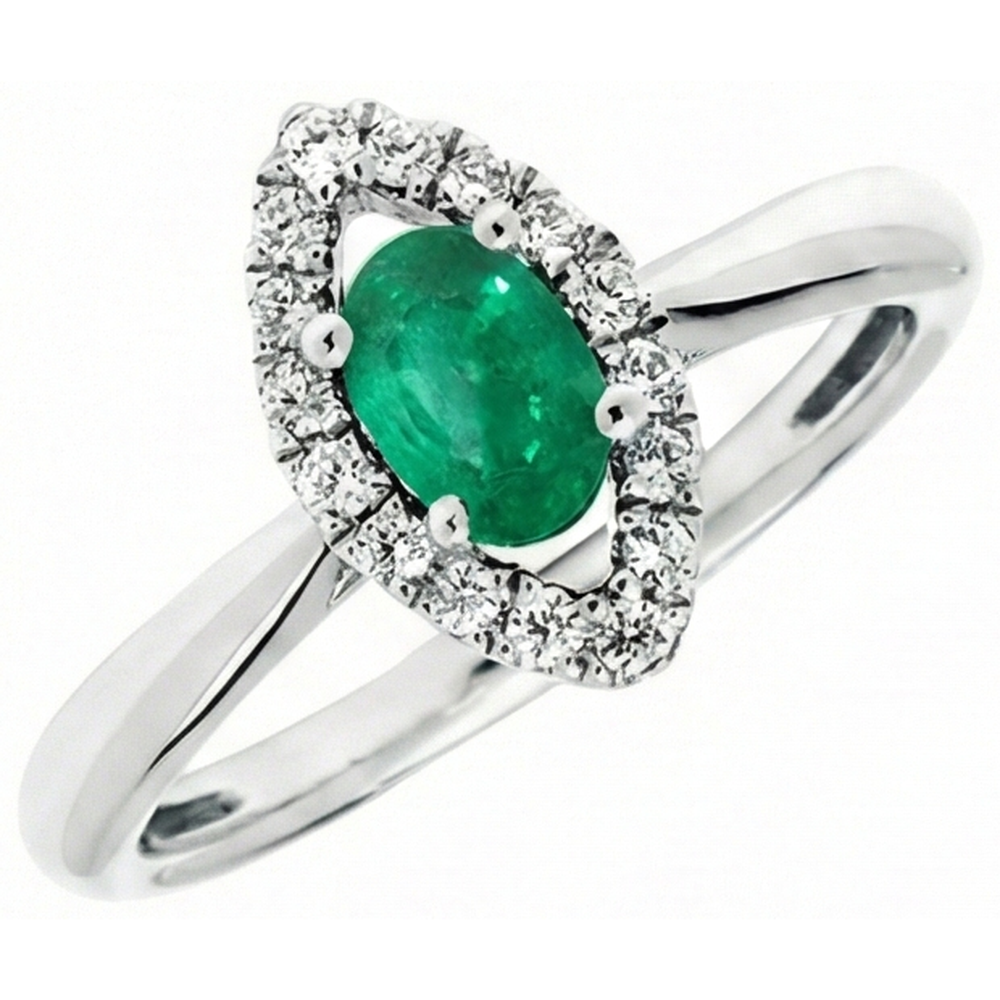 echter oval smaragd 3.75Karat ring Detailansicht